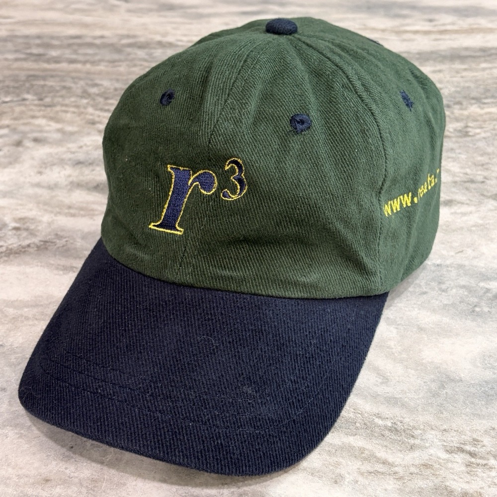 Vintage REATA Beverly Hills r3 Strapback Hat Green Navy Adjustable Cap USA